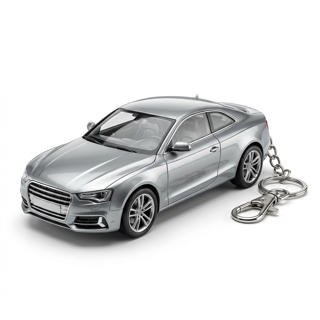 Navy Silver Car Keychain